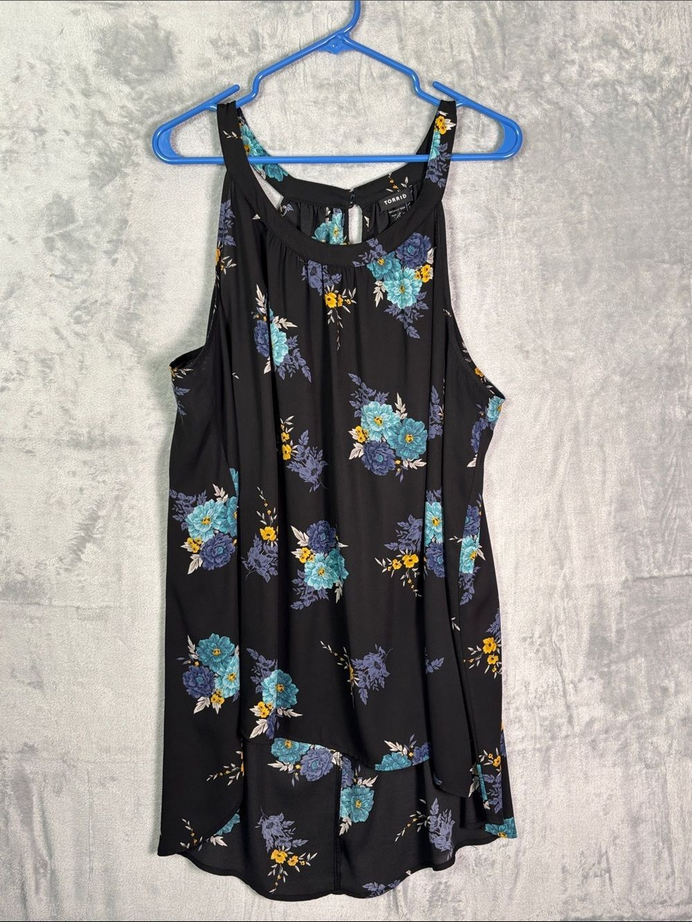 Torrid Black Floral Halter High Low Tank Top Women Size 3